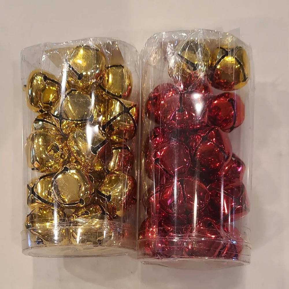 40 Festive Gold and Red Jingle Bells Set